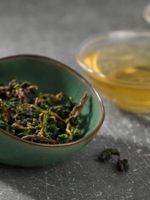 Oolong chinese tea leaves and hot drink White Oolong Tea